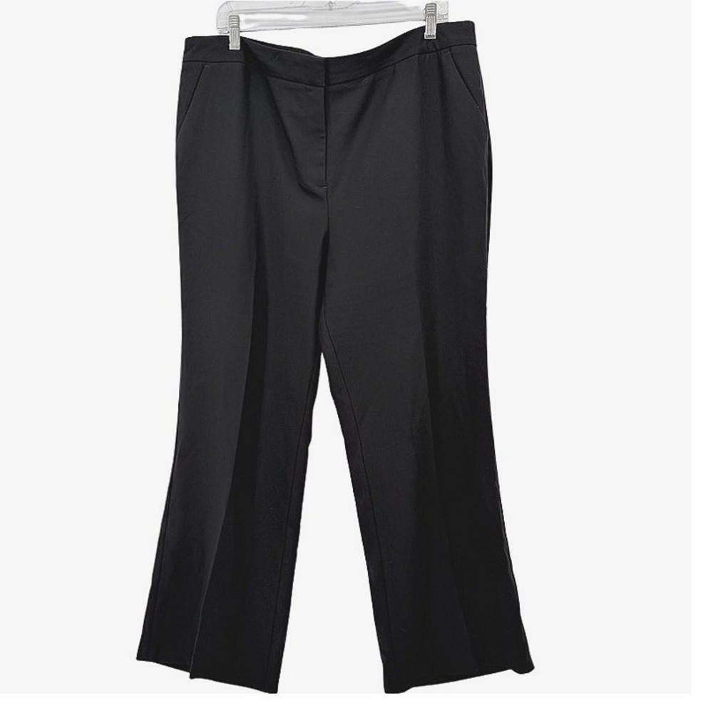 Chicos Basic Black Straight Leg Dress Pant Trouser Minimalist Workwear Sz 3R/LG